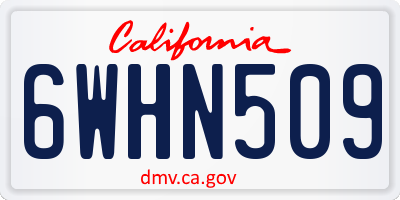 CA license plate 6WHN509