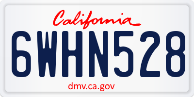 CA license plate 6WHN528
