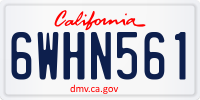 CA license plate 6WHN561