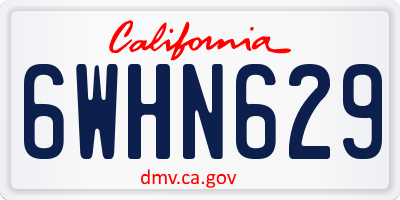 CA license plate 6WHN629