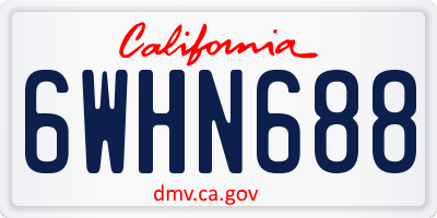 CA license plate 6WHN688