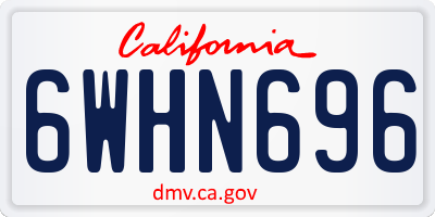CA license plate 6WHN696