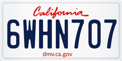 CA license plate 6WHN707