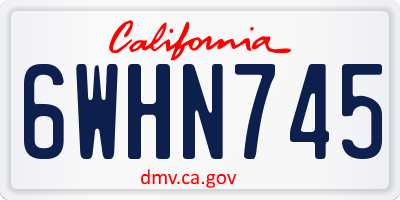 CA license plate 6WHN745