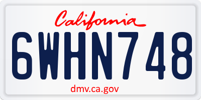 CA license plate 6WHN748