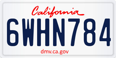CA license plate 6WHN784