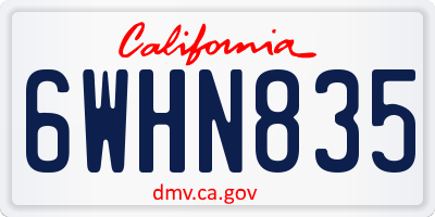 CA license plate 6WHN835
