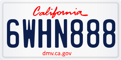 CA license plate 6WHN888
