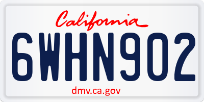 CA license plate 6WHN902