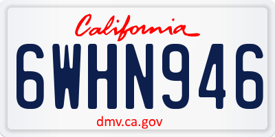 CA license plate 6WHN946
