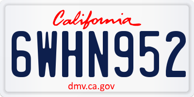 CA license plate 6WHN952