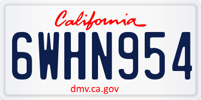 CA license plate 6WHN954