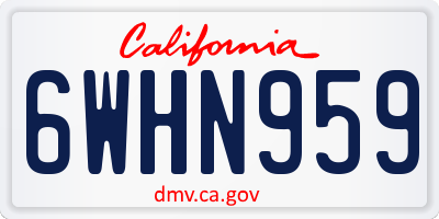 CA license plate 6WHN959