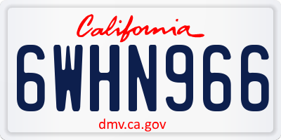 CA license plate 6WHN966