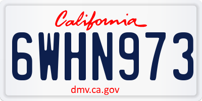 CA license plate 6WHN973