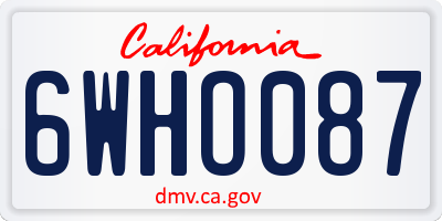 CA license plate 6WHO087