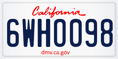 CA license plate 6WHO098