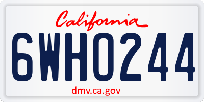 CA license plate 6WHO244
