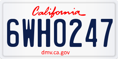 CA license plate 6WHO247