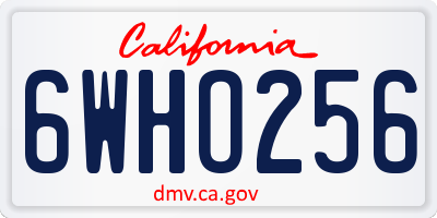 CA license plate 6WHO256