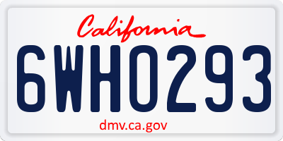 CA license plate 6WHO293