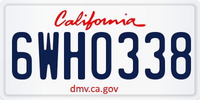 CA license plate 6WHO338
