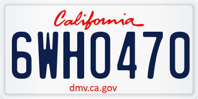 CA license plate 6WHO470
