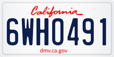 CA license plate 6WHO491