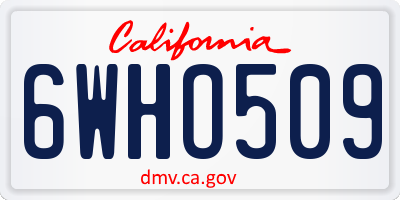 CA license plate 6WHO509