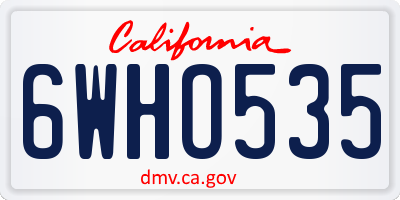 CA license plate 6WHO535