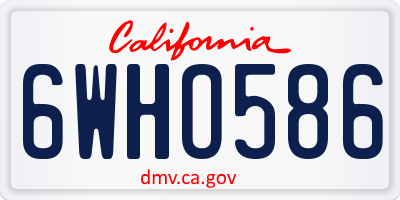 CA license plate 6WHO586