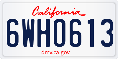 CA license plate 6WHO613