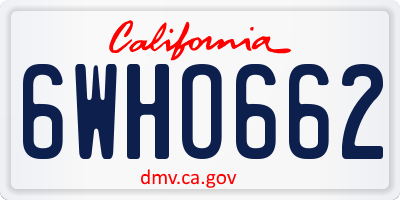 CA license plate 6WHO662
