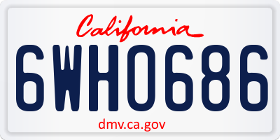 CA license plate 6WHO686