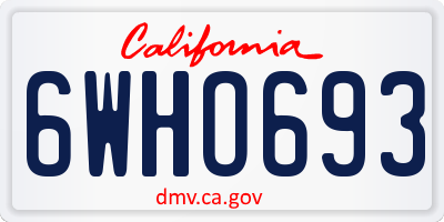 CA license plate 6WHO693