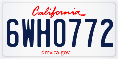 CA license plate 6WHO772