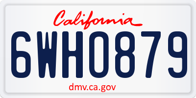 CA license plate 6WHO879
