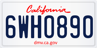 CA license plate 6WHO890