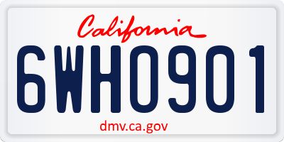 CA license plate 6WHO901