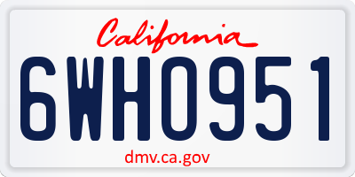 CA license plate 6WHO951