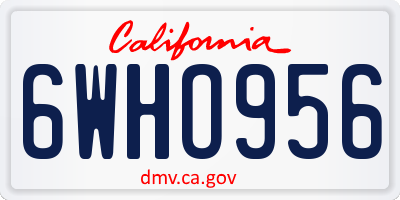 CA license plate 6WHO956