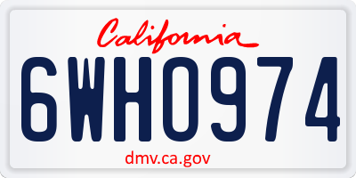CA license plate 6WHO974