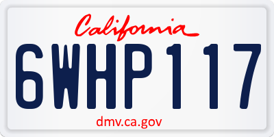 CA license plate 6WHP117