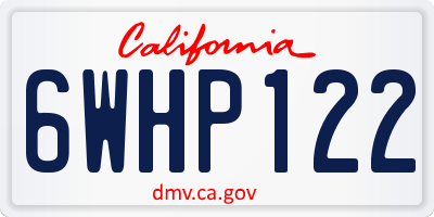 CA license plate 6WHP122