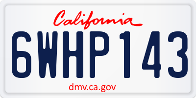 CA license plate 6WHP143
