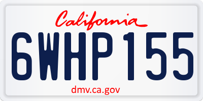 CA license plate 6WHP155