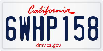 CA license plate 6WHP158