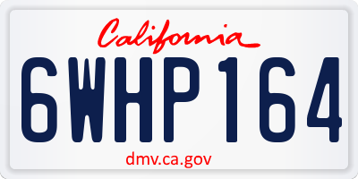 CA license plate 6WHP164