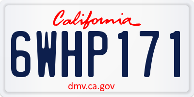 CA license plate 6WHP171