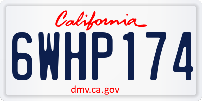 CA license plate 6WHP174